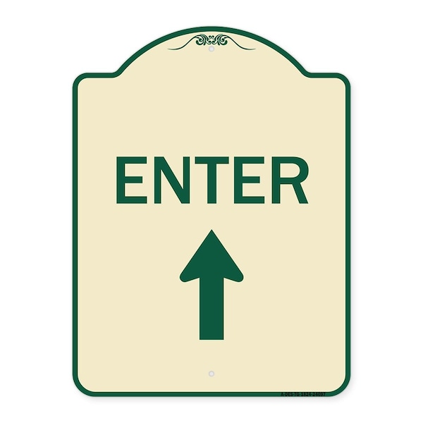 Signmission Enter Enter with Up Arrow Heavy-Gauge Aluminum Architectural Sign, 24" x 18", TG-1824-24097 A-DES-TG-1824-24097 - main